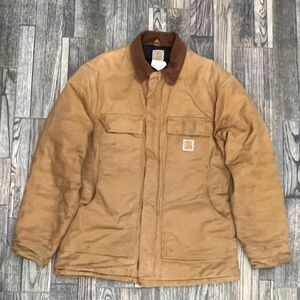 🔥🔥 Vintage CARHARTT DUCK CHORE Canvas Quilted Lined Workwear JACKET Sz 44 Tall